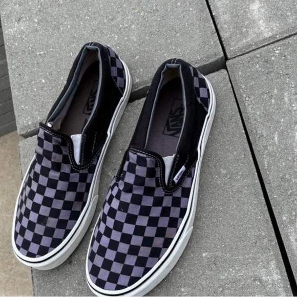Vans Black and White Checkered Slip-On Sneakers women size 6 good condition - Picture 1 of 5